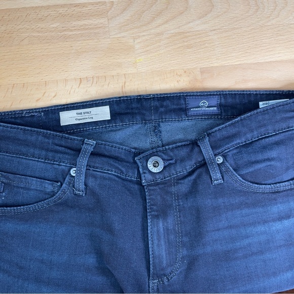 Ag Adriano Goldschmied The Stilt Cigarette Leg Jean in Dark Indigo Size 28 R - Picture 9 of 10
